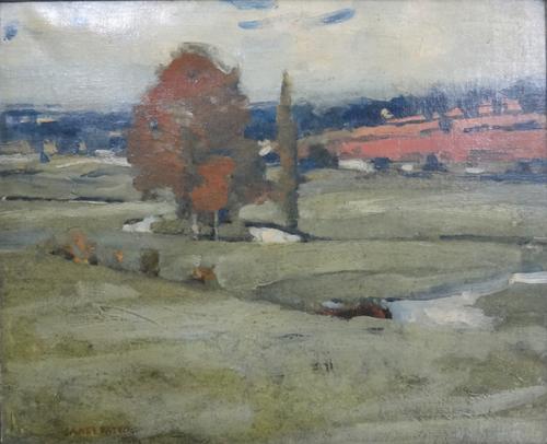 Attributed to James Paterson (Scottish 1854-1932), Landscape, oil on canvas laid down, bears a signature and indistinct date, 34cm x 42cm.