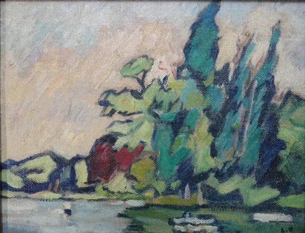 Louis Valtat (French 1869-1952), Bois de Boulogne, oil on canvas, signed, 25cm x 33cm. ARR