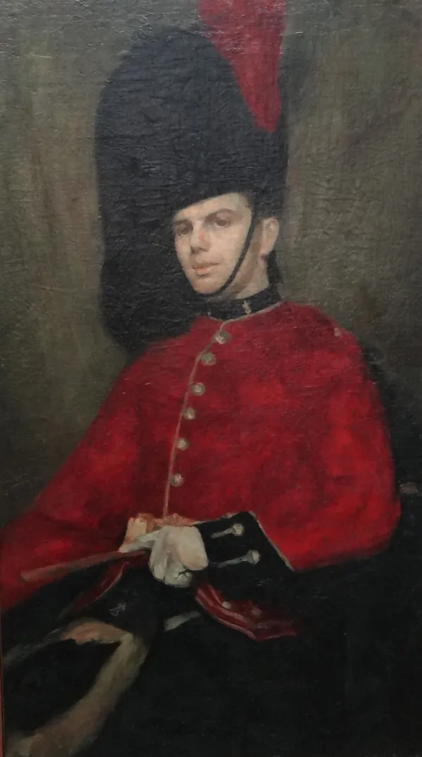 English School (late 19th/early 20th century), A Grenadier Guard, oil on board, 80cm x 45cm. AFTERSALE.