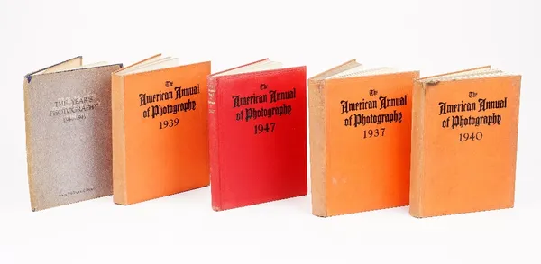 The American Annual of Photography, four bound volumes, 1937, 1939, 1940 and 1947 and The American Annual of Photography, limp yellow covers, five vol