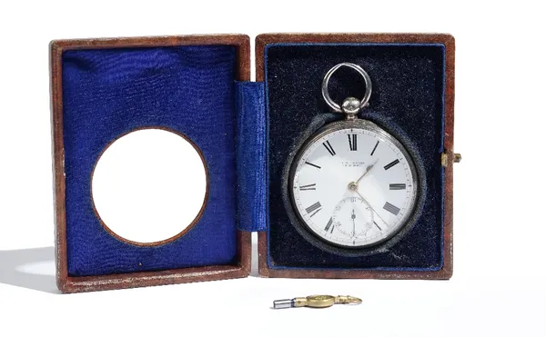 A J.W Benson, London silver cased, key wind, openfaced gentleman's pocket watch, the gilt fusee movement with a lever escapement, detailed J.W.Benson