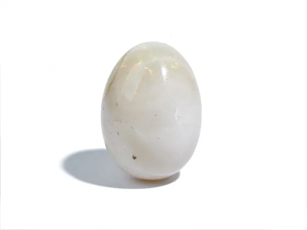 An opal egg, length 38.5mm, weight 35 gms.