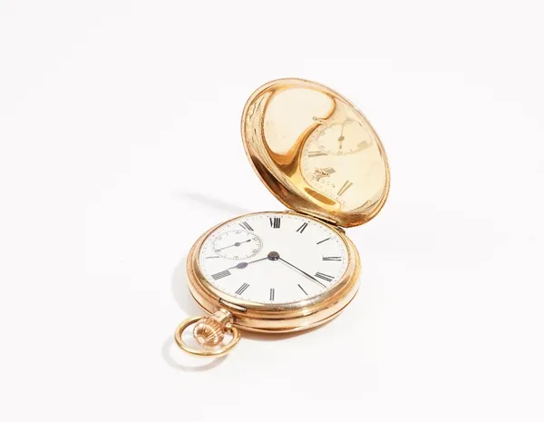 A 9ct gold cased, keyless wind, hunting cased gentleman's pocket watch, the gilt lever movement detailed Warranted English 154532, 9ct gold inner case