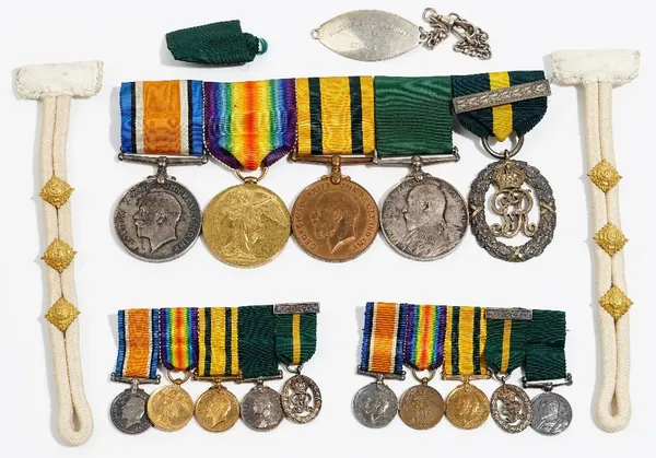 A group of medals to A.T. MILLER, comprising; a 1914-18 British War Medal , a 1914-19 Victory Medal, both to Lt. Col. A.T.MILLER, a 1914-19 Territoral