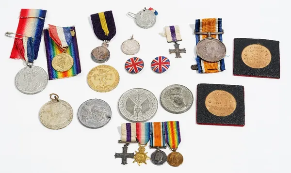 An Elizabeth II medal detailed, The Royal Warrant Holders Association, named to Mrs C. M. Simonds, with a case, a group of four First World War period