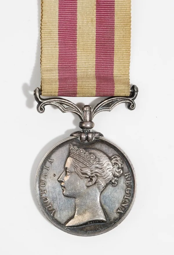 The Indian Mutiny Medal to Ensign F.F.Devereux. 87th Regt, listed on the roll as dead, the medal claimed by his brother.