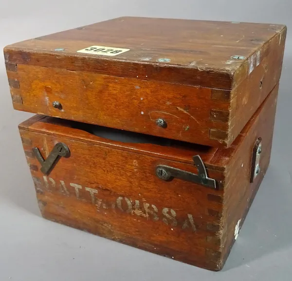 An early 20th century cased naval compass, 18cm wide x 16cm high.