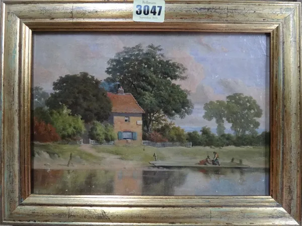 A group of five 19th century oil landscapes.(5)