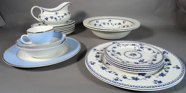 Royal Doulton, blue and white part dinner service.