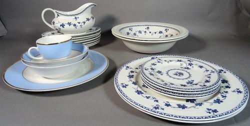 Royal Doulton, blue and white part dinner service.