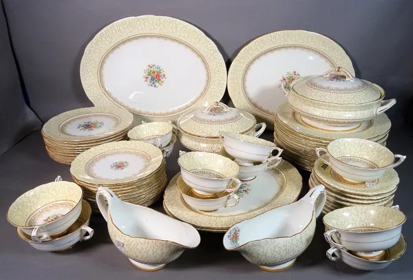 An extensive Paragon china dinner service with floral decoration.