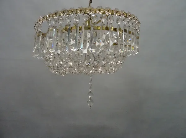 A modern glass bag chandelier and another smaller, 32cm wide, (2).