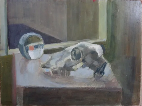 Manner of Francis Bacon, Still life, oil on board, unframed, 30.5cm x 40.5cm.