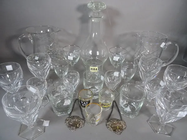 A quantity of mixed 20th century glassware, mainly drinking glasses.