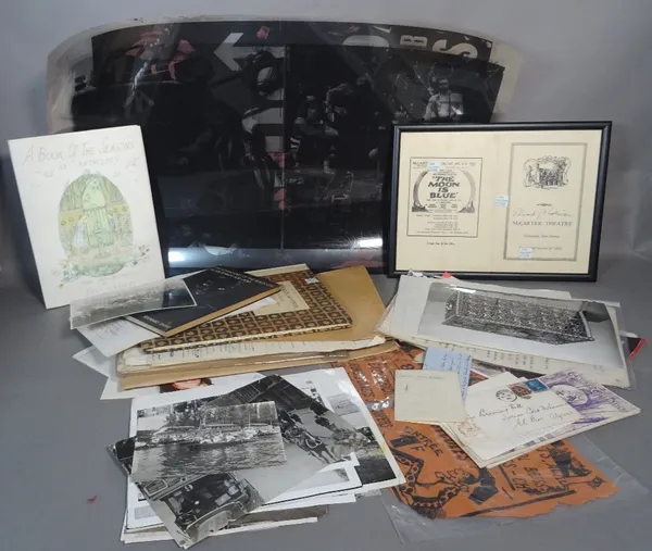 A group of entertainment and ephemera items including posters, letters, photographs and sundry items, mostly unknown.