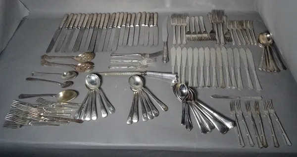 A quantity of silver plated flatware.