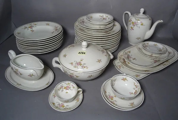 An extensive HAVILAND, BAVARIA porcelain dinner service decorated with flowers.