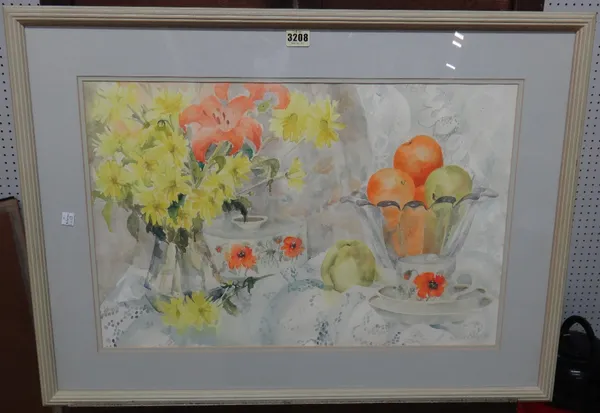 Patricia Burns (20th century), Still life, watercolour, signed and dated '92, 39cm x 59cm.; together with a still life of sea shells by Tamara Hedderw