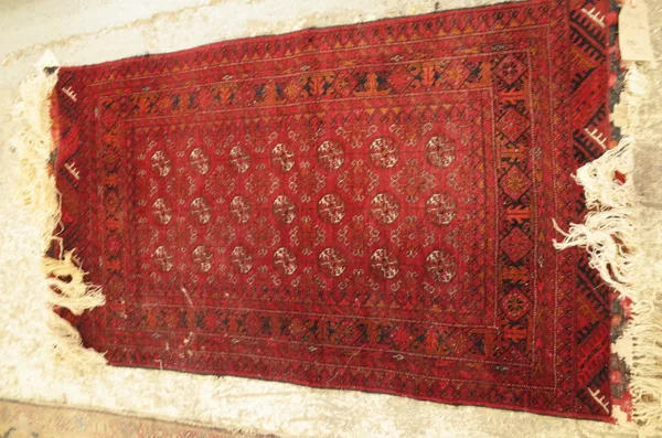 A Turkman rug, 126cm x 70cm.