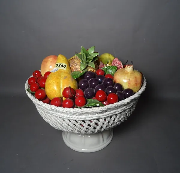 A large Casa Pupo ceramic bowl of fruit, 35cm. high.