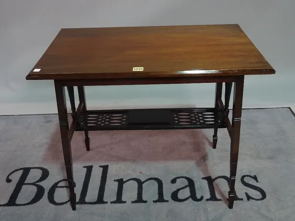 An Edwardian mahogany side table, 74cm wide x 70cm high.