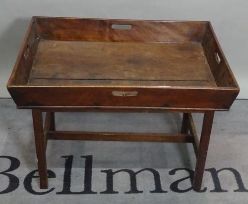 An early 20th century mahogany occasional table with tray top and twin handles, 74cm wide x 53cm high.