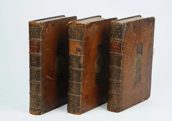 LOCKE, John (1632-1704).  The Works ... The Third Edition. London: Printed for Arthur Bettesworth (and others), 1727. 3 volumes, folio (317 x 205mm).