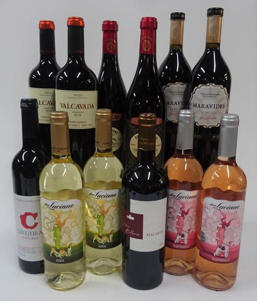 European White, Rosé and Red Wine: Don Luciano Airén (2 bottles); Don Luciano Tempranillo Rosado (2 bottles); Cerejeiras Tinto 2018; Chateau Bellevue...