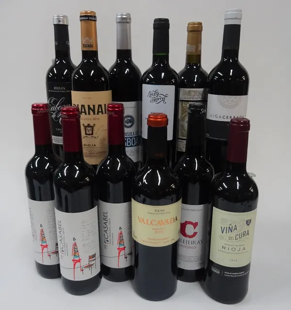 Iberian Red Wine: Casabel Lisboa 2018 (3 bottles); Vina Cerrada Crianza 2016; Valcavada Rioja Reserva 2014; Vina del Cura Rioja 2016; Cerejeiras...