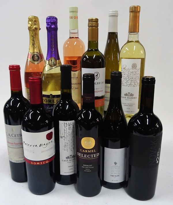 Mixed Case of World Wines: LA Cetto Cabernet Sauvignon 2016; Domecq Reserva Magna 2017; Casa Madero Merlot 2018; Carmel Selected Merlot 2019;...