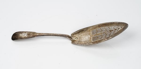 A George III silver fiddle pattern fish slice