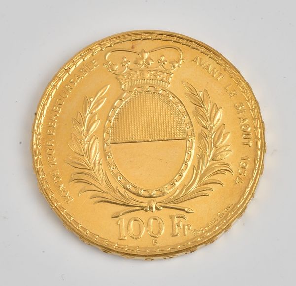 A Swiss 100 francs Shooting Festival issue 1934, weight 26 gms.