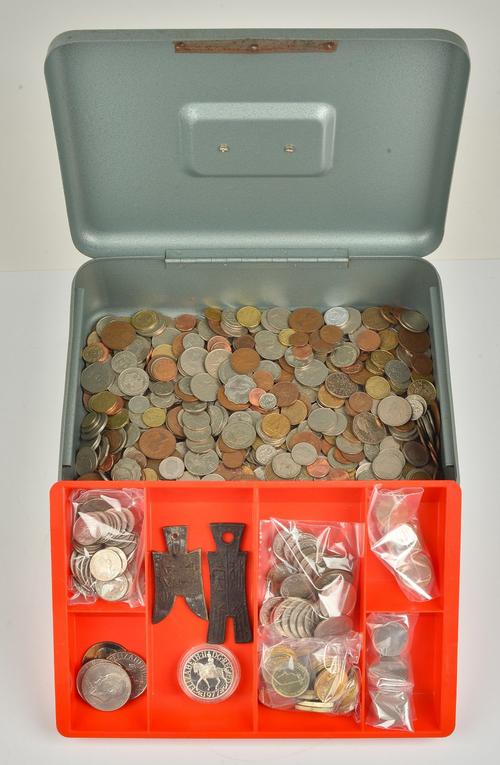 An American proof three coin specimen set commemorating The Olympic Games 1984 comprising, a gold ten dollars and two silver dollars, cased, also two...