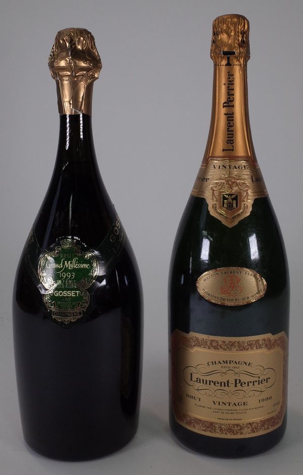 A magnum of 1993 Gosset Grand Millesime Champagne and a magnum of 1990 Laurent-Perrier Vintage Champagne. (2).