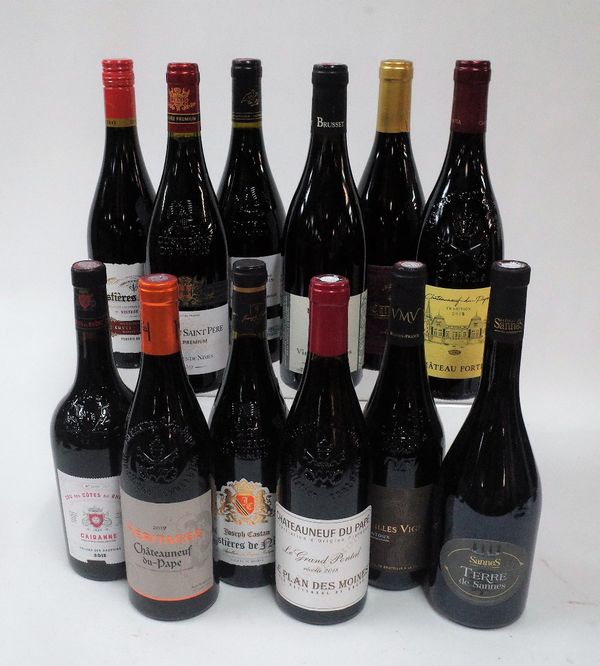 Red Wine from the Rhone valley: Le Grand Pontal Chateauneuf-du-Pape 2018; Ogier Heritages Chateauneuf-du-Pape 2019; Chateau Fortia...