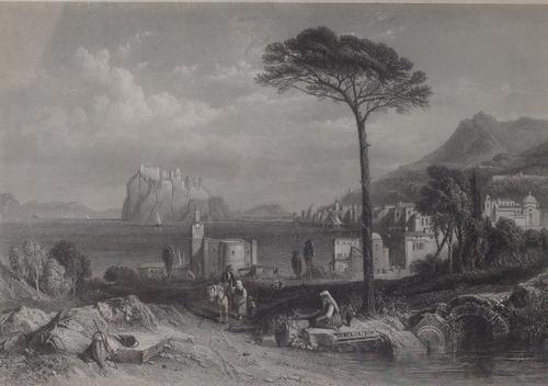 After Clarkson Stanfield, A lakeland view, engraving, 17 x 25.5cm, to be sold with six further prints, Cotele House after Allom, A map of the London...