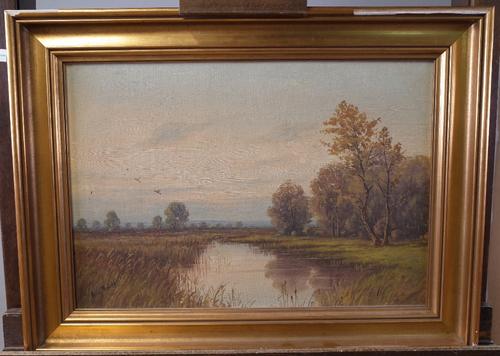 A Van Rudt (Dutch, early 20th Century), Landscape, oil on canvas, signed, 32 x 46.5cm