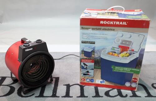 A Tristar electric heater and a Rocktrail powered cool box, (2).