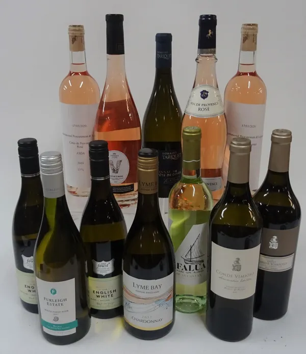White and Rosé from France, England and Portugal: Domaine Tariquet Chardonnay 2018; Asda Cotes de Provence 2019 (2 bottles); Cotes de Provence Rosé...