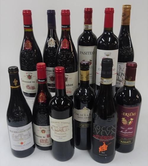 French and Italian Red Wine: Beauregard du Gres Costieres de Nimes 2019; Bonpas Chateauneuf-du-Pape 2018; Réserve de Bonpas Cotes du Rhone 2019;...