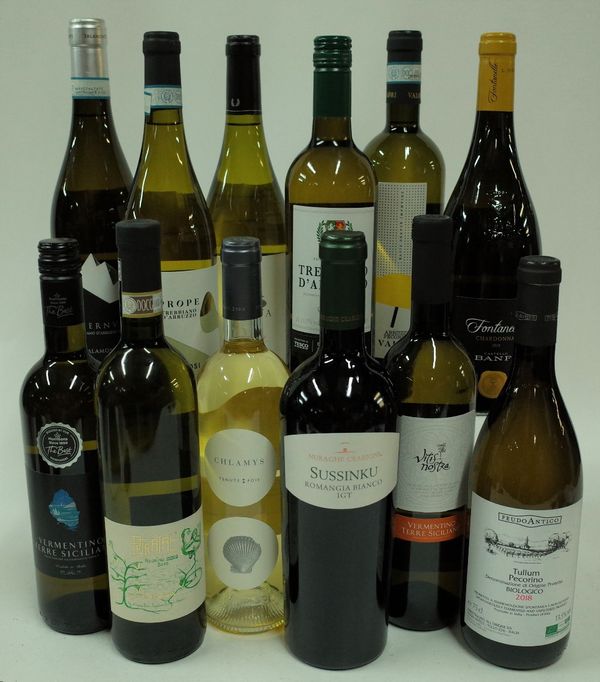 Italian White Wine: Feudo Antico Biologico Pecorino 2018; Enoitalia Vitis Nostra Vermentino 2019; Nuraghe Crabioni Sussinku 2018; Accademia Olearia...