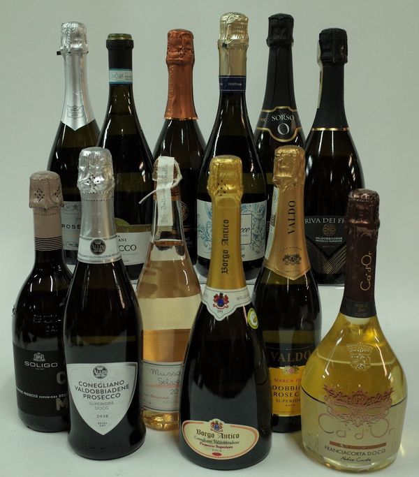 Prosecco: Soligo Col de Mez Extra Dry: Lidl Allini Extra Dry 2018; Borgo Antico Dry 2019; Valdo Marca Oro Extra Dry; Tesco Finest Brut; Ca Bolani...