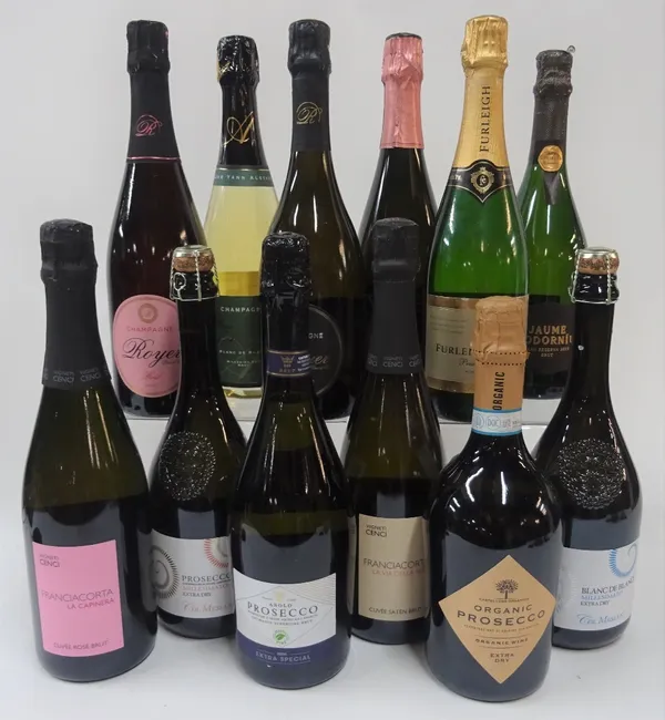 Italian, French and English Sparkling Wine: Franciacorta La Capinera Cuvée Brut Rosé; Col Mesian Prosecco Millesimato Extra Dry 2019; Asda Extra...