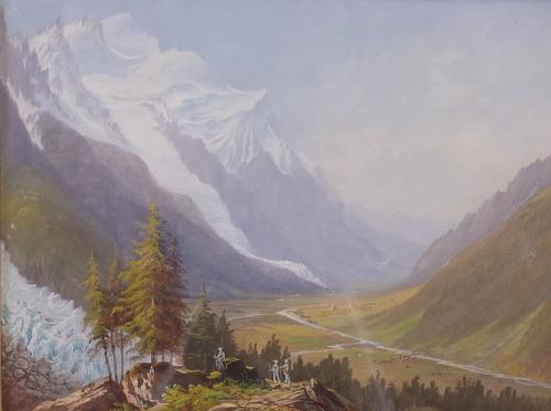 H*** Mothi (European, late 19th/early 20th Century), An Alpine view; and a companion of a lake scene, a pair, one signed 'H Mothi' (lower right),...