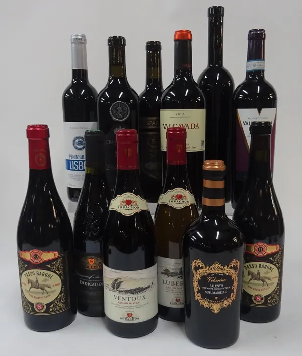 French, Italian and Spanish Red Wine: Bouachon Chateauneuf-du-Pape 2017; Bouachon Ventoux 2019; Bouachon Luberon 2019 (white); Velarino Salento 2019;...