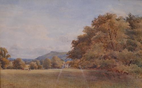 Arthur Powell May (British, 1824-1900), A country house and cattle in a landscape, signed and dated 'Powell May 93' (lower left), watercolour, 29 x...