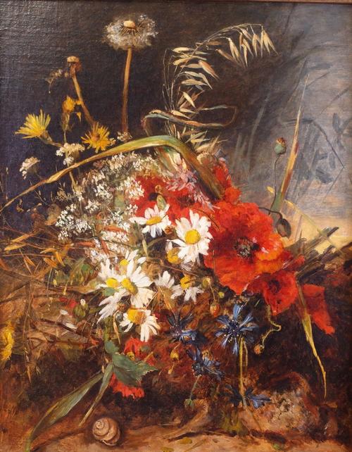 European School, late 19th/early 20th Century, Still life of flowers, oil on canvas, 44 x 35.5cm