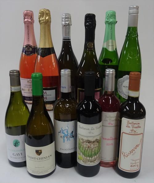 Sparkling and White Wine from France, Spain and Italy: Asda Extra Special Rosé Brut Champagne; Lunetta Brut Prosecco; Marques de La Concordia Cava...