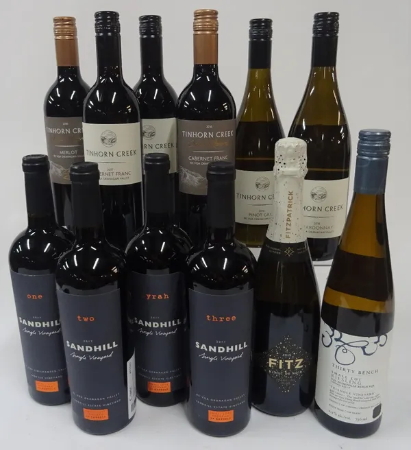 Canadian Wine: White and Sparkling - Fitz Blanc de Noir Brut 2015; Thirty Bench Small Lot Riesling 2017; Tinhorn Creek Chardonnay 2018; Tinhorn Creek...