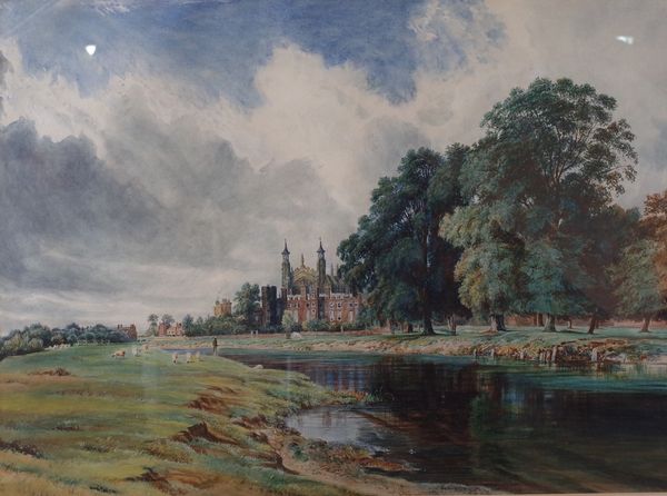 William Evans of Eton (British, 1798-1877), Eton College Chapel from the Thames, bears Malcolm Innes Gallery and David Messum labels (verso),...